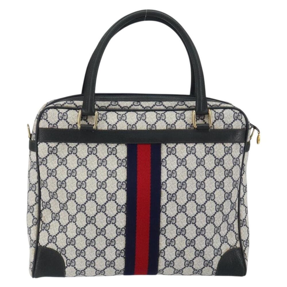 GUCCI GG Supreme Sherry Line Hand Bag PVC Navy Red 378 002 4466 Auth ep12166 - Picture 2 of 16